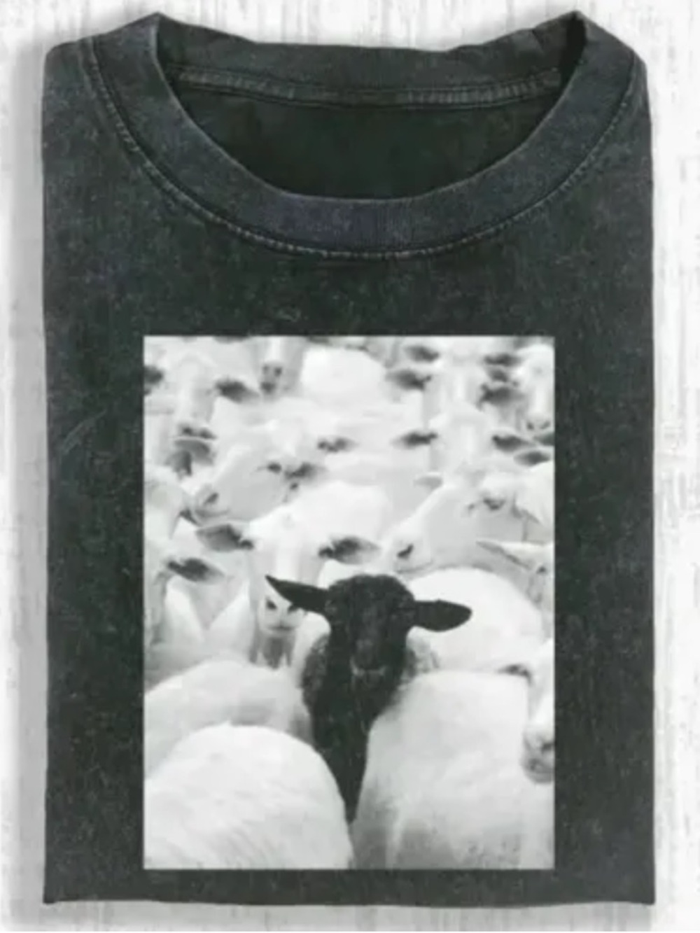 New “Black Sheep” Unisex Graphic Washed Tee